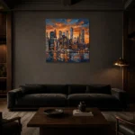 Premium Wall Art Kare Html Edition – CINEMATICNW2064 shown in a warm modern interior