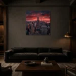 Premium Wall Art Kare Html Edition – CINEMATICNW2073 shown in a warm modern interior