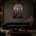 Premium Wall Art Dikey Html Edition – CINEMATICNW2080 shown in a warm modern interior