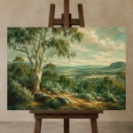 Premium Wall Art Yatay Html Edition – CP-AU-ES-H-001 displayed on a studio easel