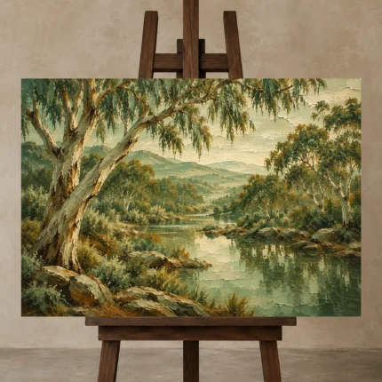 Premium Wall Art Yatay Html Edition – CP-AU-ES-H-002 displayed on a studio easel