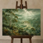 Premium Wall Art Yatay Html Edition – CP-AU-ES-H-003 displayed on a studio easel