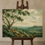 Premium Wall Art Yatay Html Edition – CP-AU-ES-H-005 displayed on a studio easel