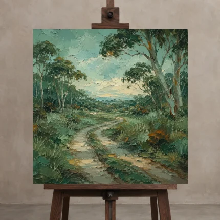 Premium Wall Art Kare Html Edition – CP-AU-ES-S-004 displayed on a studio easel