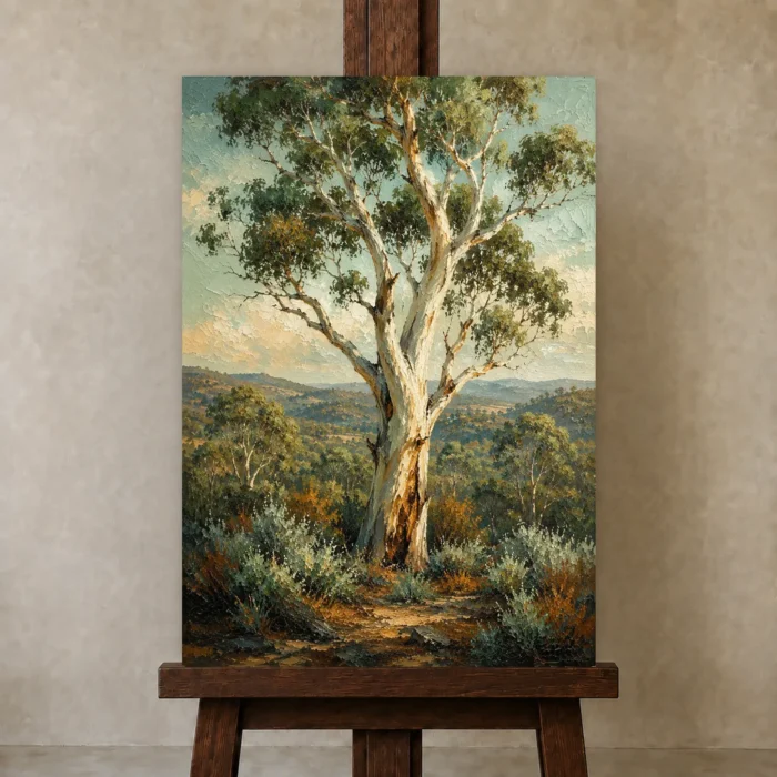 Premium Wall Art Dikey Html Edition – CP-AU-ES-V-001 displayed on a studio easel