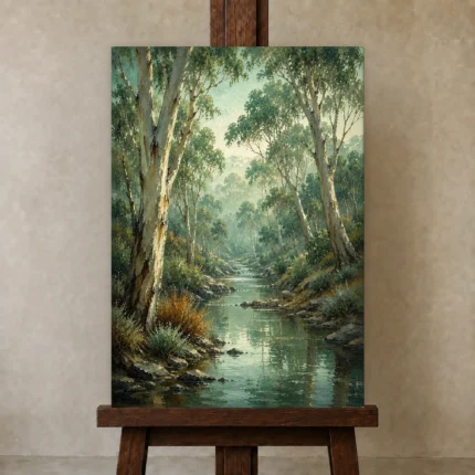 Premium Wall Art Dikey Html Edition – CP-AU-ES-V-002 displayed on a studio easel