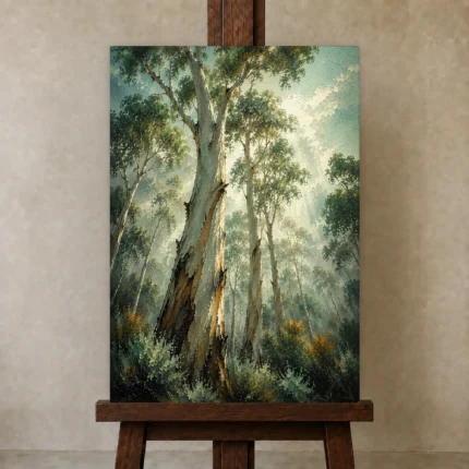 Premium Wall Art Dikey Html Edition – CP-AU-ES-V-003 displayed on a studio easel