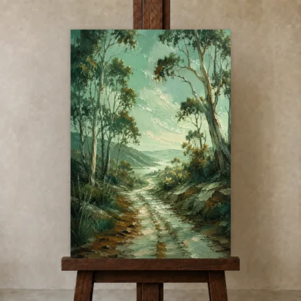 Premium Wall Art Dikey Html Edition – CP-AU-ES-V-004 displayed on a studio easel