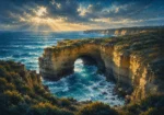 Ocean Road Great Ocean Road Wall Art featuring sea cave opening toward foaming blue water for refined interiors
