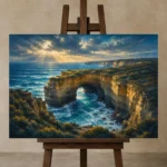 Premium Wall Art Yatay Html Edition – CP-AU-GOR-H-003 displayed on a studio easel