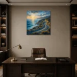 Premium Wall Art Kare Html Edition – CP-AU-GOR-S-002 displayed in a contemporary gallery-inspired room