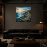 Premium Wall Art Kare Html Edition – CP-AU-GOR-S-002 shown in a warm modern interior