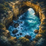 Ocean Road Great Ocean Road Wall Art featuring sea cave opening toward foaming blue water for refined interiors