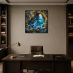 Premium Wall Art Kare Html Edition – CP-AU-GOR-S-003 displayed in a contemporary gallery-inspired room