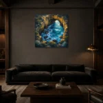 Premium Wall Art Kare Html Edition – CP-AU-GOR-S-003 shown in a warm modern interior