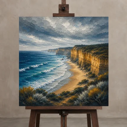Premium Wall Art Kare Html Edition – CP-AU-GOR-S-005 displayed on a studio easel
