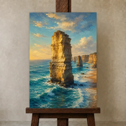 Premium Wall Art Dikey Html Edition – CP-AU-GOR-V-001 displayed on a studio easel