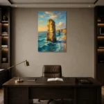 Premium Wall Art Dikey Html Edition – CP-AU-GOR-V-001 displayed in a contemporary gallery-inspired room