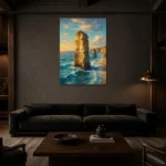 Premium Wall Art Dikey Html Edition – CP-AU-GOR-V-001 shown in a warm modern interior