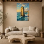 Premium Wall Art Dikey Html Edition – CP-AU-GOR-V-001 presented in a sophisticated home setting