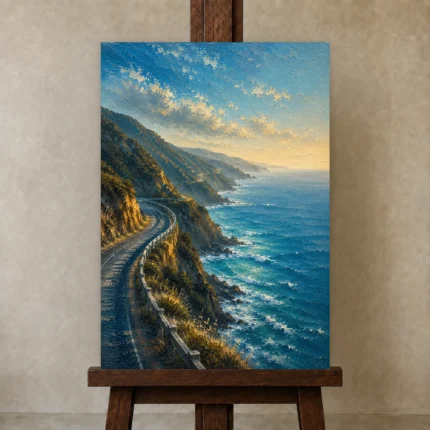 Premium Wall Art Dikey Html Edition – CP-AU-GOR-V-002 displayed on a studio easel