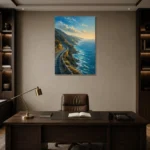 Premium Wall Art Dikey Html Edition – CP-AU-GOR-V-002 displayed in a contemporary gallery-inspired room