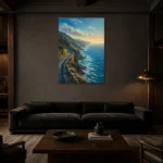 Premium Wall Art Dikey Html Edition – CP-AU-GOR-V-002 shown in a warm modern interior