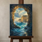 Premium Wall Art Dikey Html Edition – CP-AU-GOR-V-003 displayed on a studio easel
