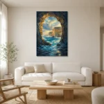 Premium Wall Art Dikey Html Edition – CP-AU-GOR-V-003 styled in a refined neutral interior