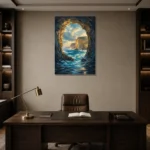 Premium Wall Art Dikey Html Edition – CP-AU-GOR-V-003 displayed in a contemporary gallery-inspired room