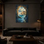 Premium Wall Art Dikey Html Edition – CP-AU-GOR-V-003 shown in a warm modern interior