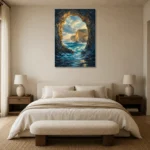 Premium Wall Art Dikey Html Edition – CP-AU-GOR-V-003 showcased in an elegant minimalist interior