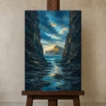 Premium Wall Art Dikey Html Edition – CP-AU-GOR-V-004 displayed on a studio easel