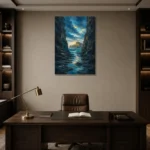 Premium Wall Art Dikey Html Edition – CP-AU-GOR-V-004 displayed in a contemporary gallery-inspired room