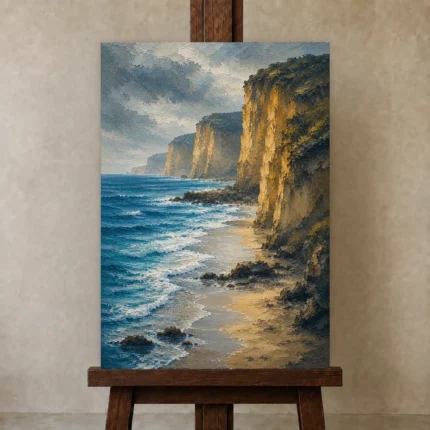 Premium Wall Art Dikey Html Edition – CP-AU-GOR-V-005 displayed on a studio easel