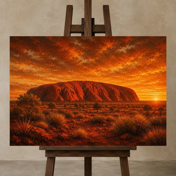 Premium Wall Art Yatay Html Edition – CP-AU-OE-H-001 displayed on a studio easel