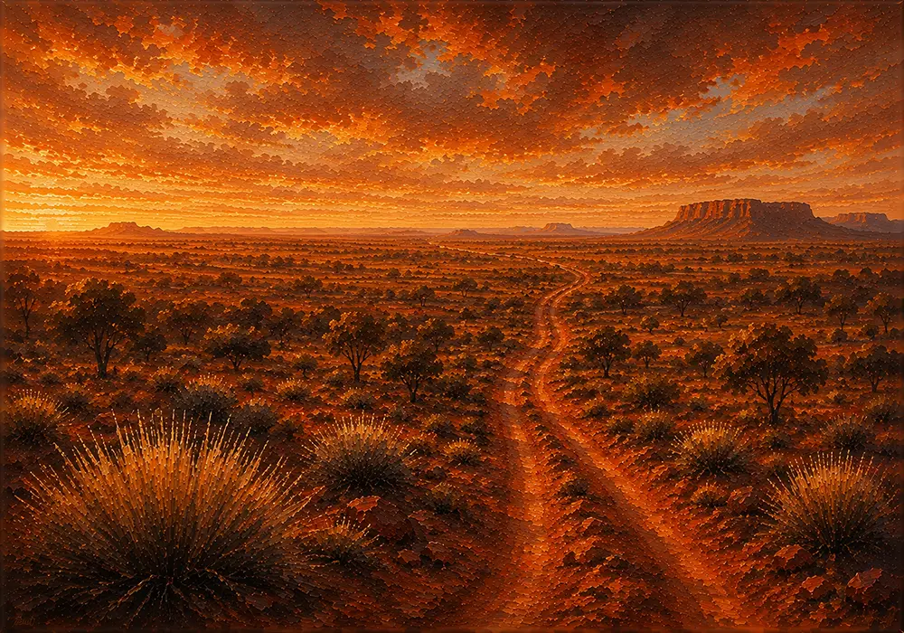 Outback Procession Australian Outback Wall Art Outback Ember Art Print