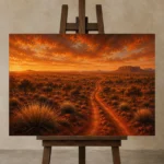 Premium Wall Art Yatay Html Edition – CP-AU-OE-H-002 displayed on a studio easel