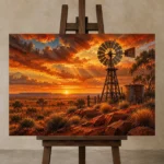 Premium Wall Art Yatay Html Edition – CP-AU-OE-H-003 displayed on a studio easel