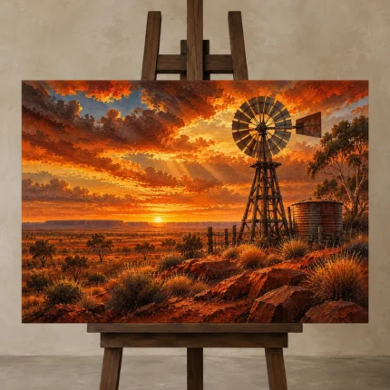 Premium Wall Art Yatay Html Edition – CP-AU-OE-H-003 displayed on a studio easel