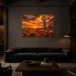 Premium Wall Art Yatay Html Edition – CP-AU-OE-H-003 shown in a warm modern interior