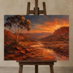 Premium Wall Art Yatay Html Edition – CP-AU-OE-H-004 displayed on a studio easel
