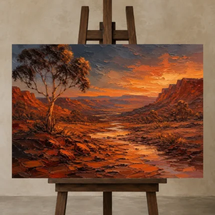 Premium Wall Art Yatay Html Edition – CP-AU-OE-H-004 displayed on a studio easel