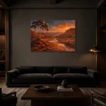 Premium Wall Art Yatay Html Edition – CP-AU-OE-H-004 shown in a warm modern interior