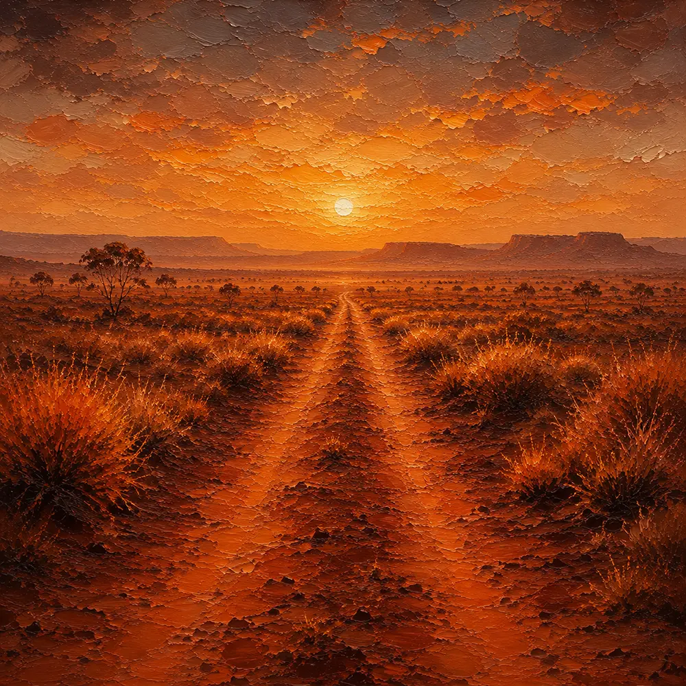 Outback Stillness Australian Outback Wall Art Outback Ember Art Print
