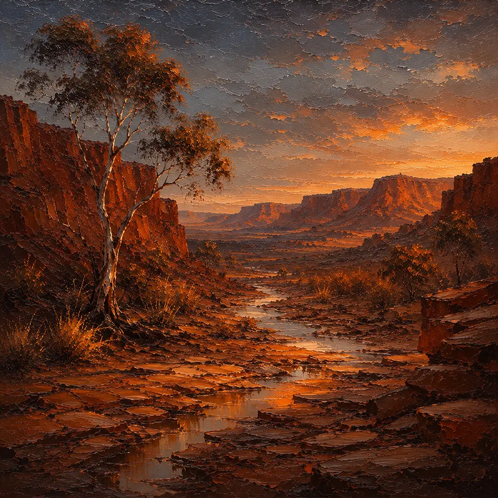 Outback Echo Australian Outback Wall Art Outback Ember Art Print