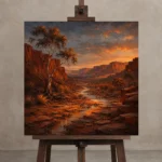 Premium Wall Art Kare Html Edition – CP-AU-OE-S-004 displayed on a studio easel