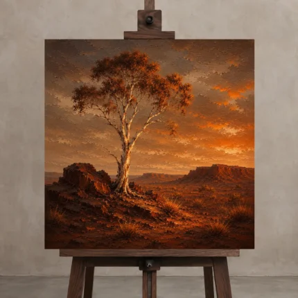 Premium Wall Art Kare Html Edition – CP-AU-OE-S-005 displayed on a studio easel