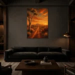 Premium Wall Art Dikey Html Edition – CP-AU-OE-V-002 shown in a warm modern interior