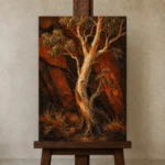 Premium Wall Art Dikey Html Edition – CP-AU-OE-V-005 displayed on a studio easel